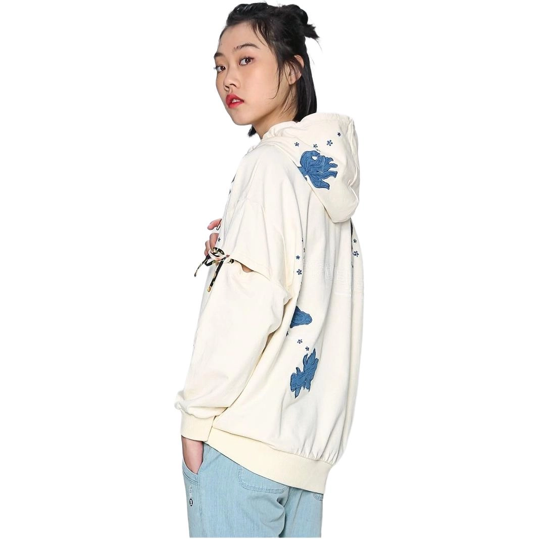 鬼洗 连帽套头简约长袖卫衣 女款