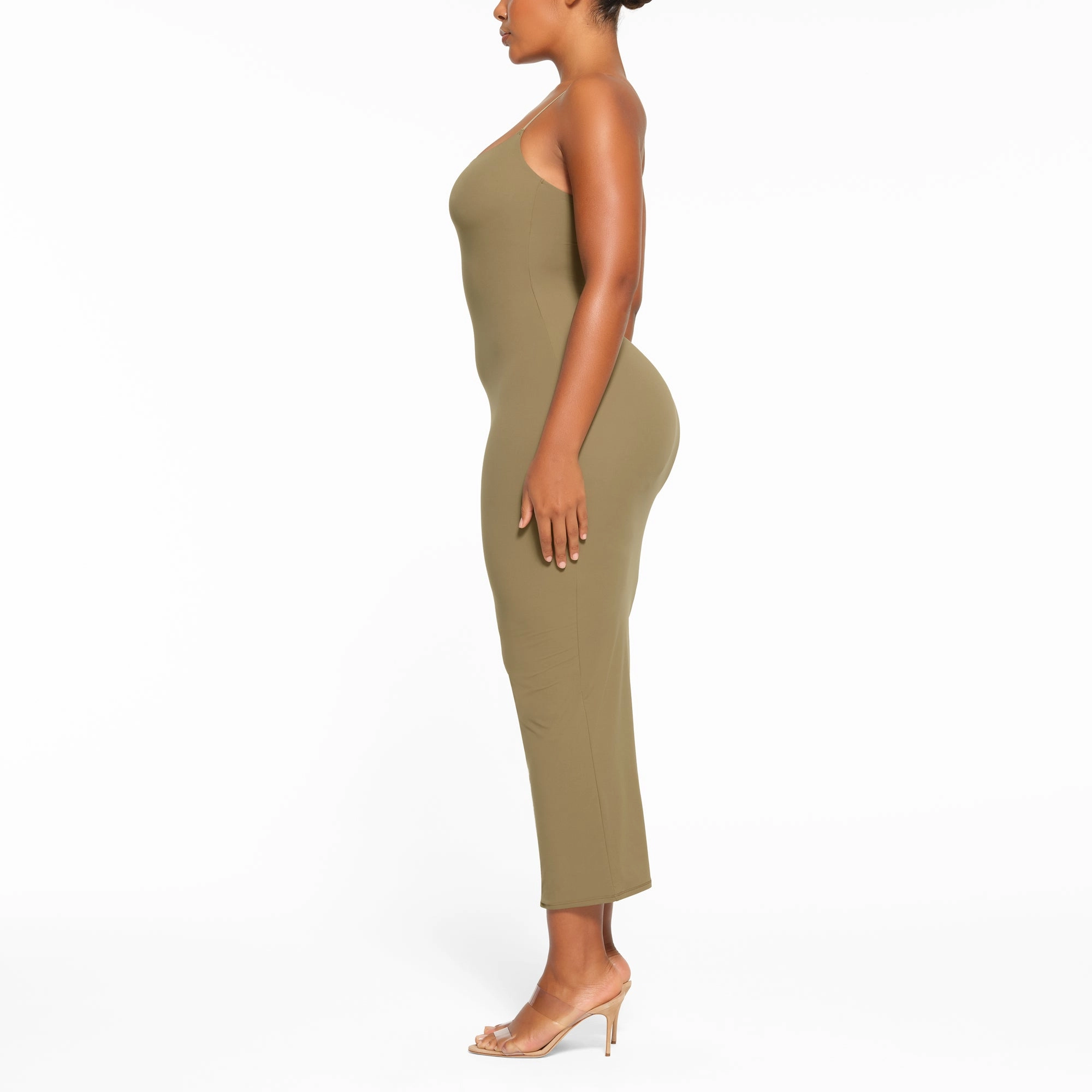 skims FITS EVERYBODY LONG SLIP DRESS KHAKI