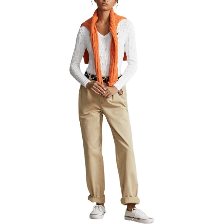 Polo Ralph Lauren Cable-Knit Cotton V-Neck Sweater V
