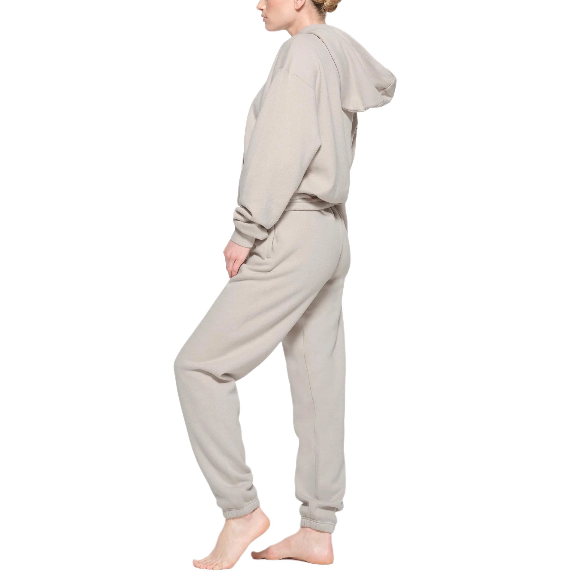 SKIMS COTTON FLEECE CLASSIC HOODIE STONE