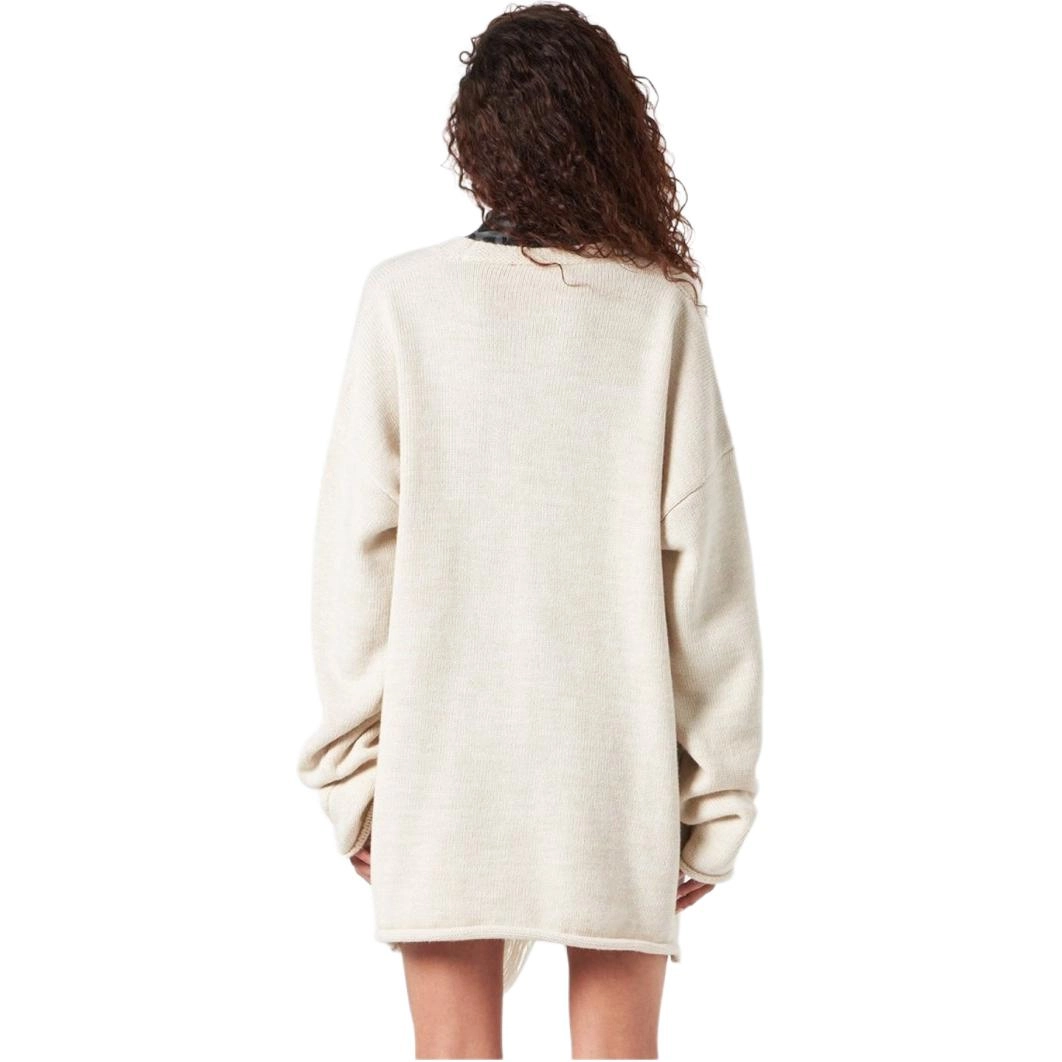 Vision of Super White Cardigan With Black Tribal Flames V