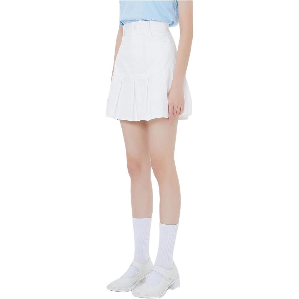 美特斯邦威 纯色中腰合身休闲短裙 女款