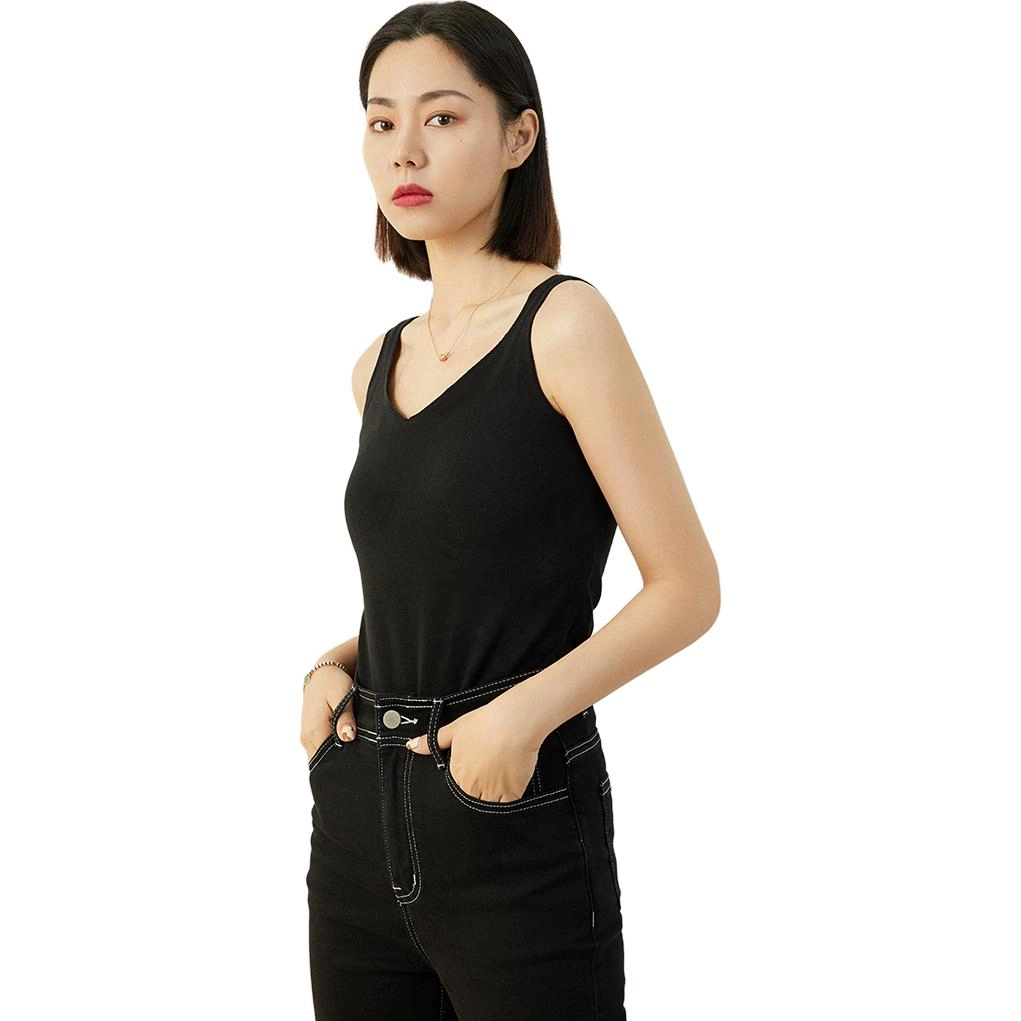 美洋 纯色自带杯垫工字修身无痕吊带背心 女款