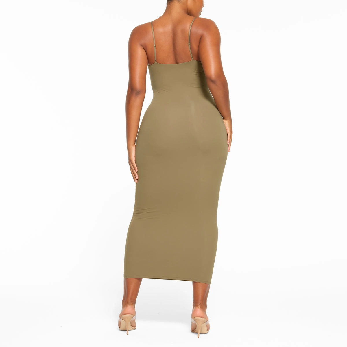 skims FITS EVERYBODY LONG SLIP DRESS KHAKI
