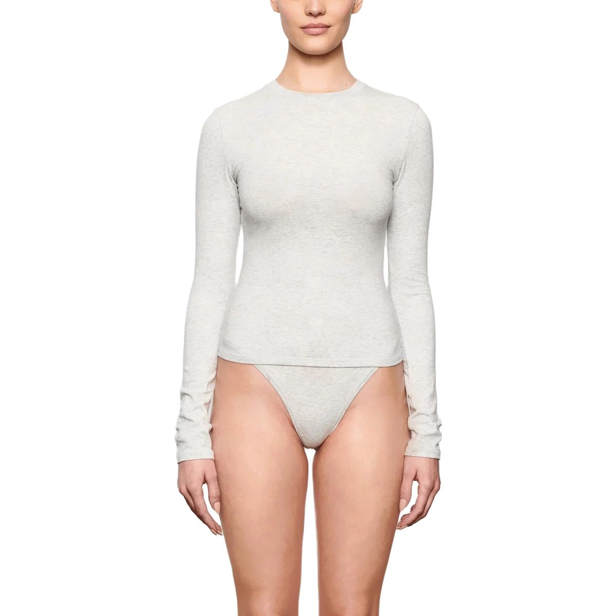 SKIMS COTTON JERSEY T LIGHT HEATHER GREY