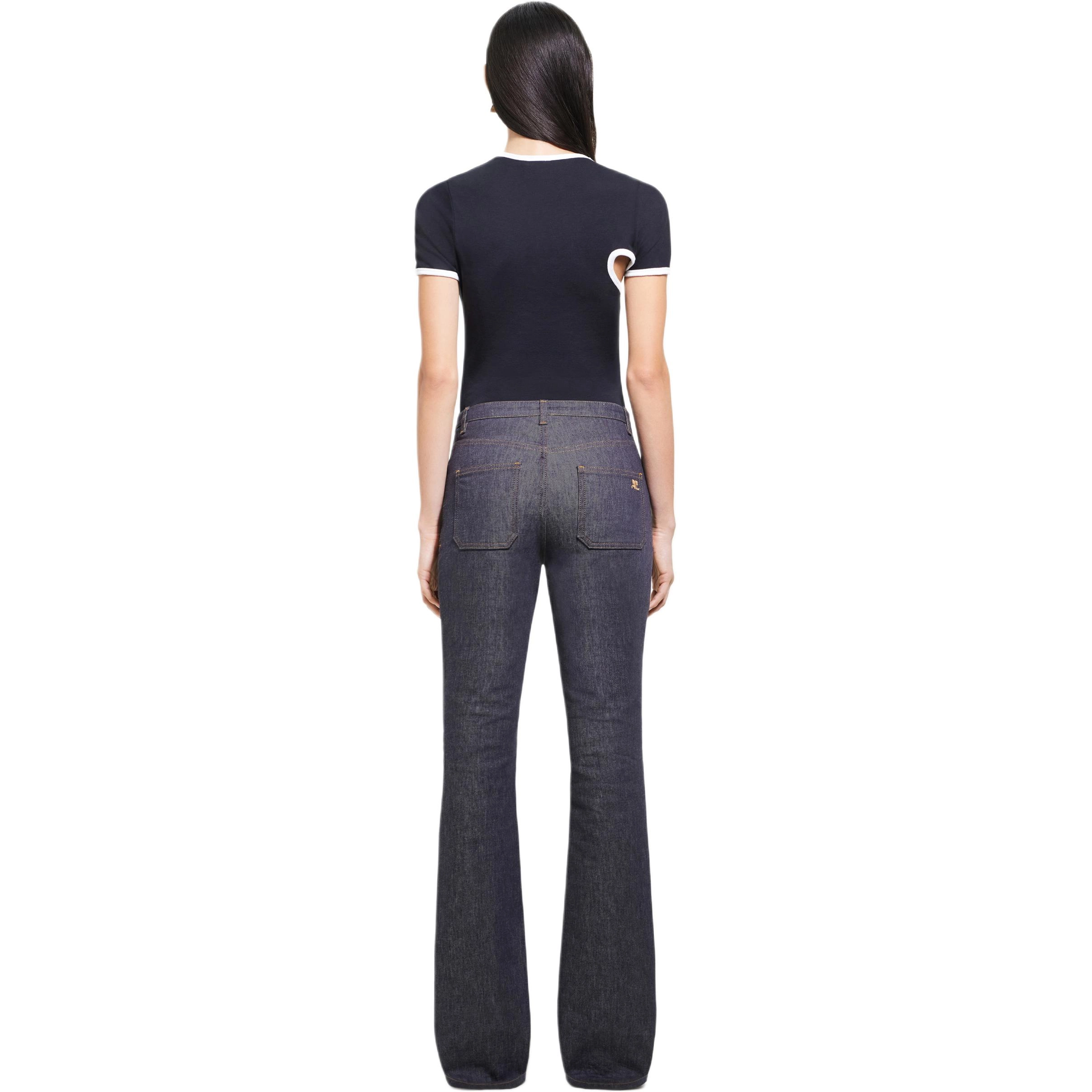 COURREGES FW24 SLASH CONTRAST T-SHIRT T Black Heritage White