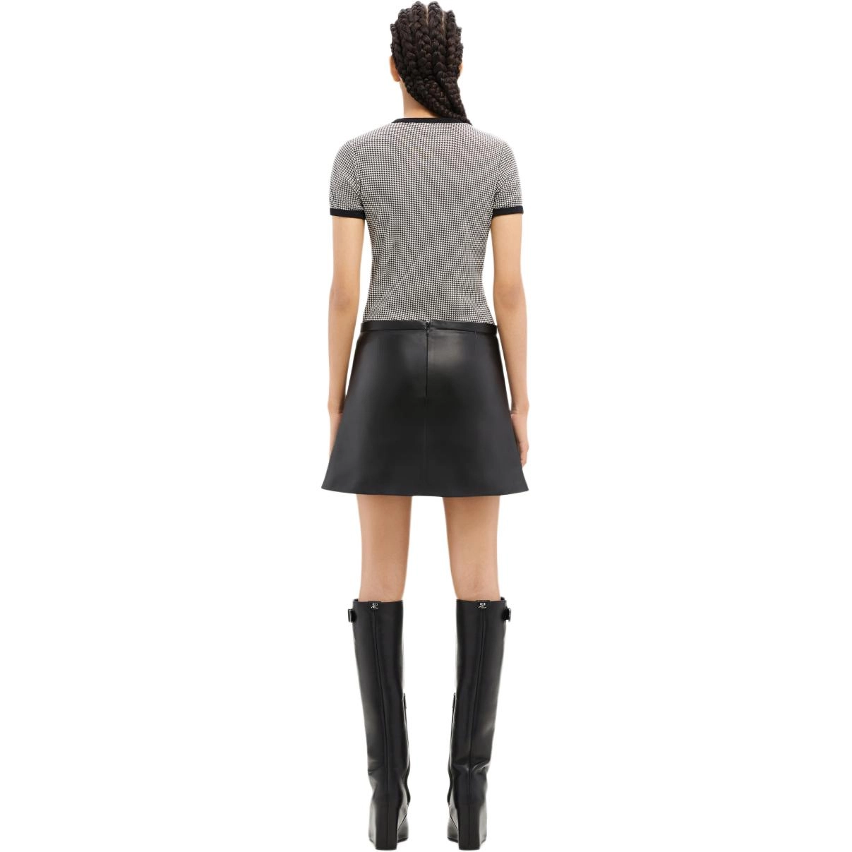 COURREGES FW24 CONTRAST HOUNDSTOOTH T-SHIRT T Houndstooth White Black