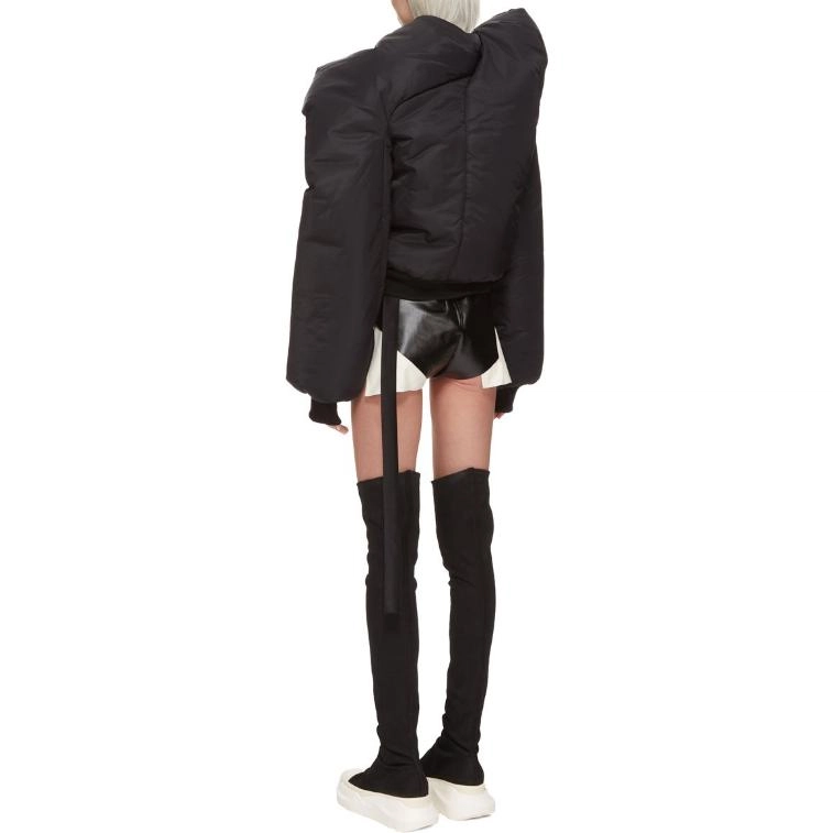 Rick Owens DRKSHDW FW23 Luxor Doll Bomber In Black And Pale Green Recycled Bomber