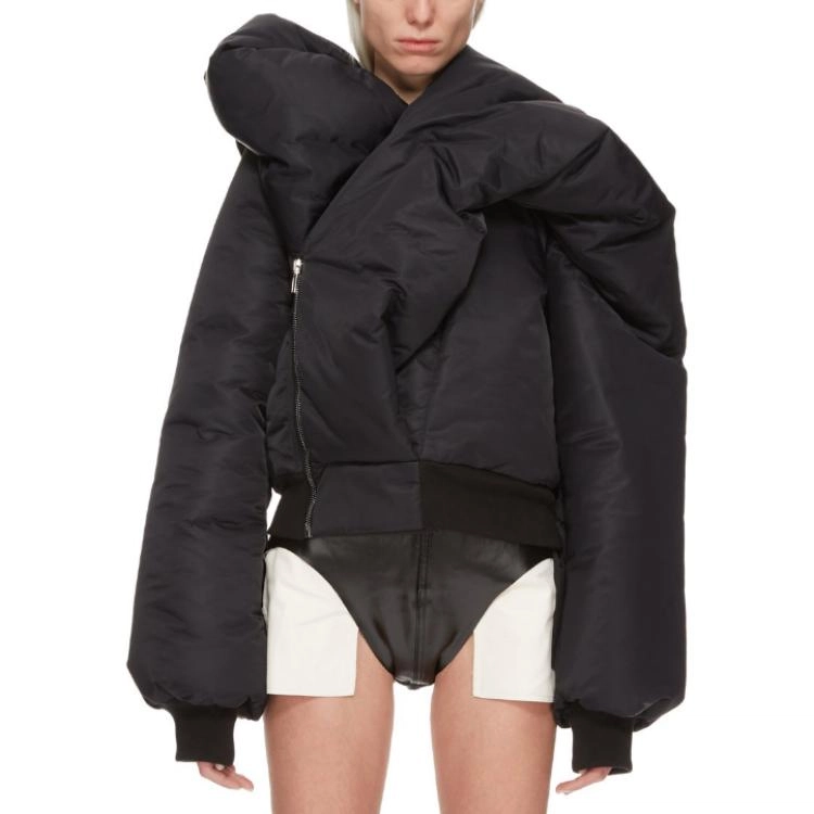 Rick Owens DRKSHDW FW23 Luxor Doll Bomber In Black And Pale Green Recycled Bomber