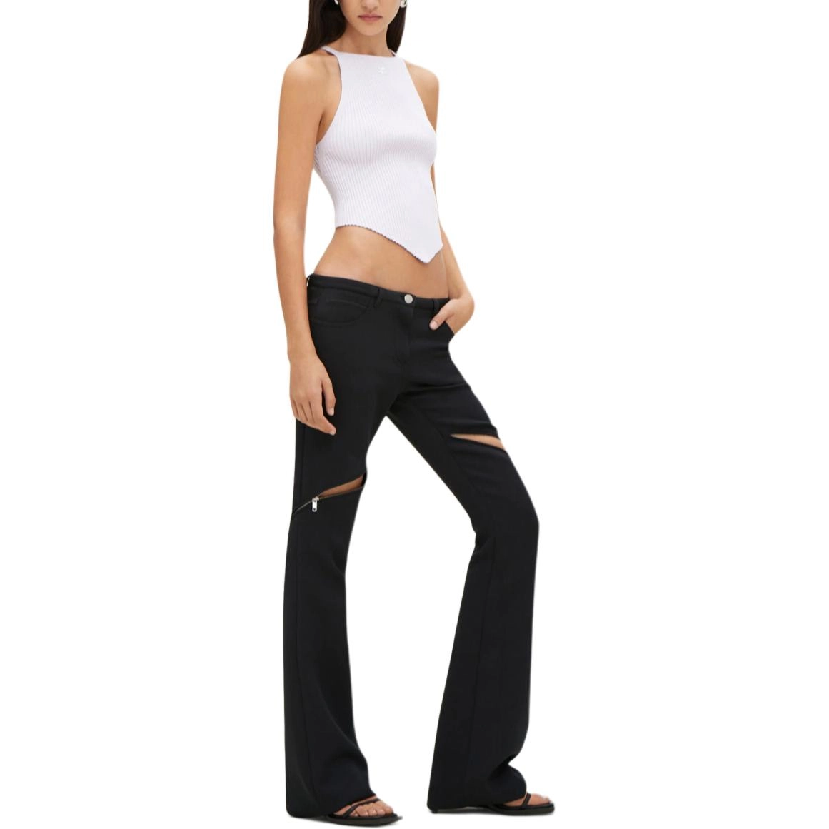 COURREGES SS24 POINTY RIB KNIT TANK TOP Mist