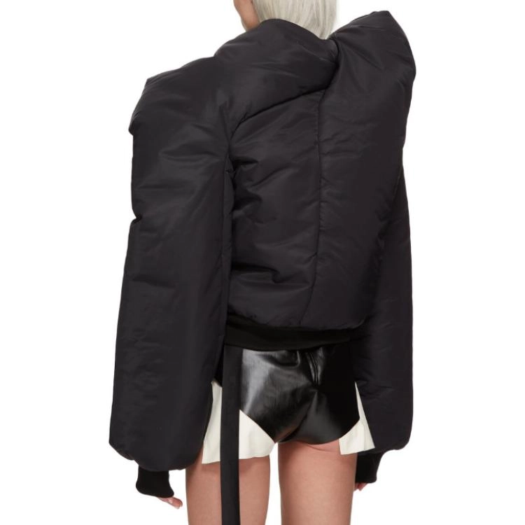 Rick Owens DRKSHDW FW23 Luxor Doll Bomber In Black And Pale Green Recycled Bomber