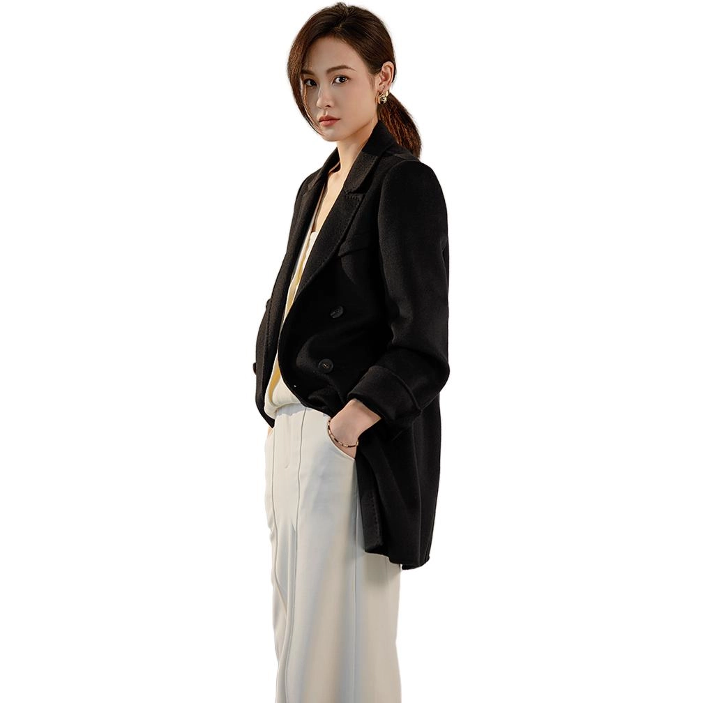 美洋 纯色双排扣宽松西装外套 女款