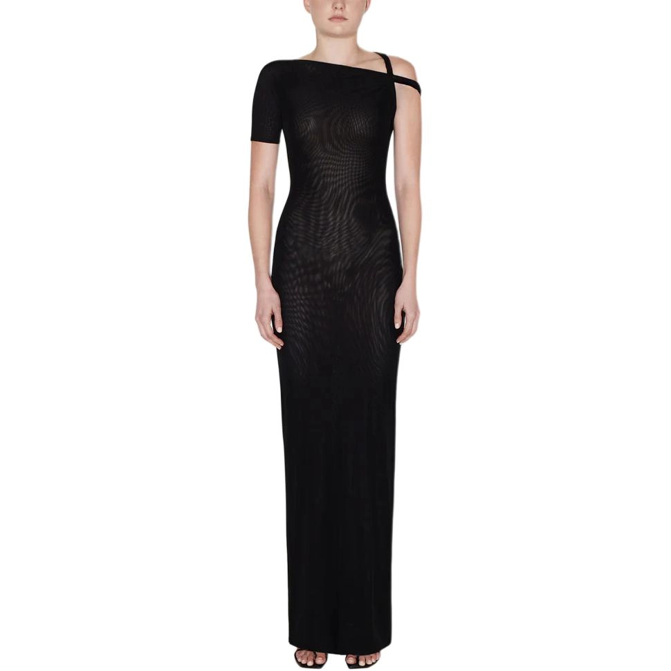 Khy DROP 004 Mesh Stretch Twist Maxi Dress Black