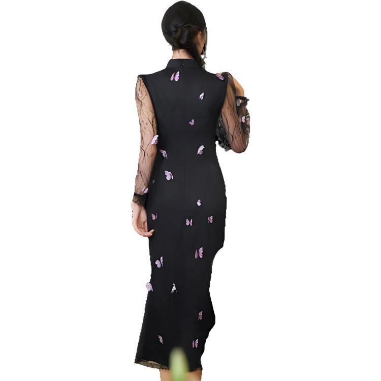 四美子 新年礼服改良旗袍 蝶恋