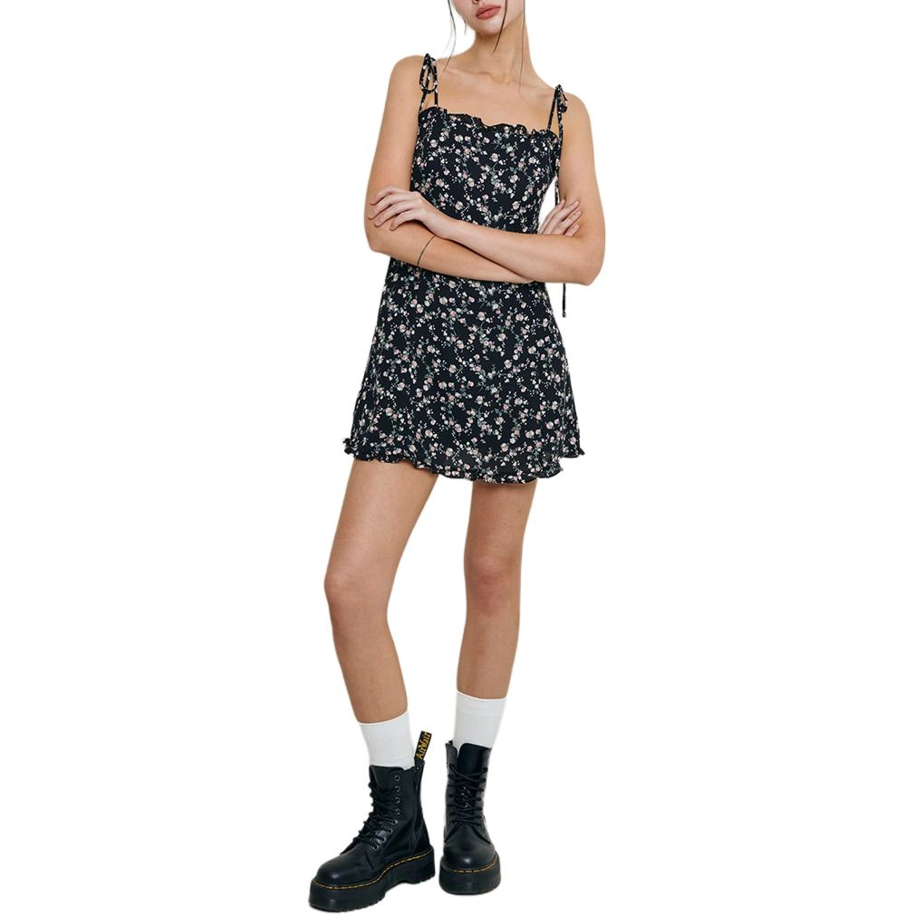 NOT YOUR ROSE SS24 Frill mini dress Black