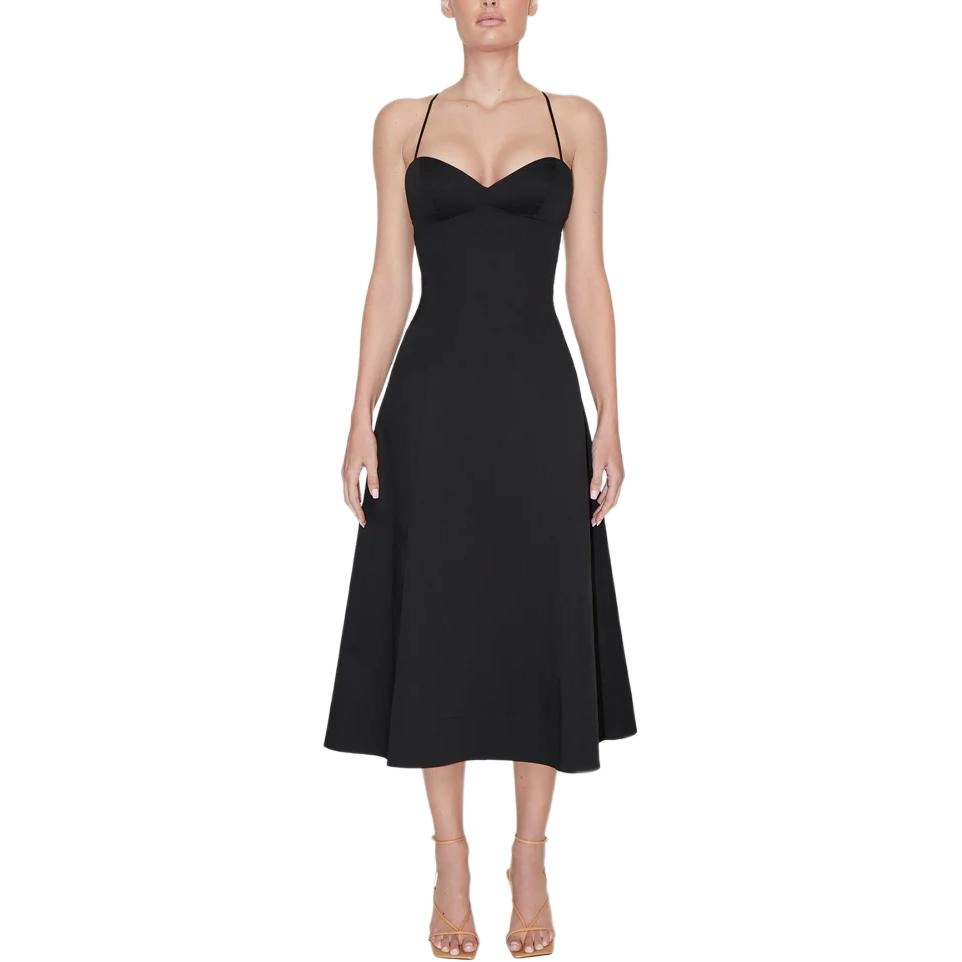 Khy SS24 DROP 007 Poplin Low Back Midi Dress A Black