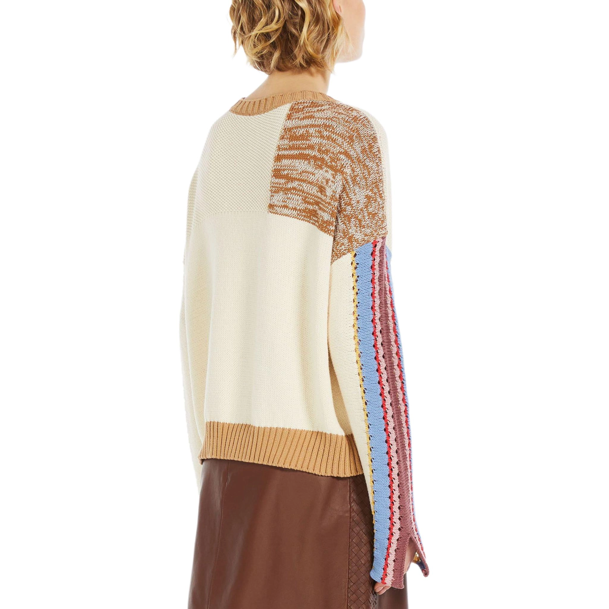 WEEKEND MaxMara Padana Patchwork Cotton Sweater