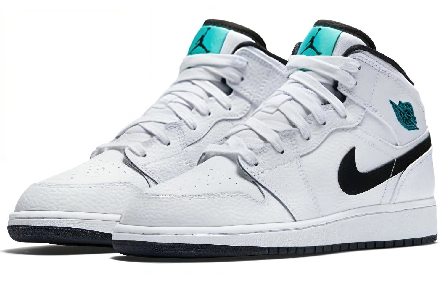 Jordan Air Jordan 1 Retro Mid White Black Hyper Jade GS