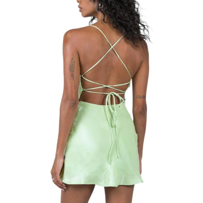 PRINCESS POLLY CELENA MINI DRESS GREEN GREEN