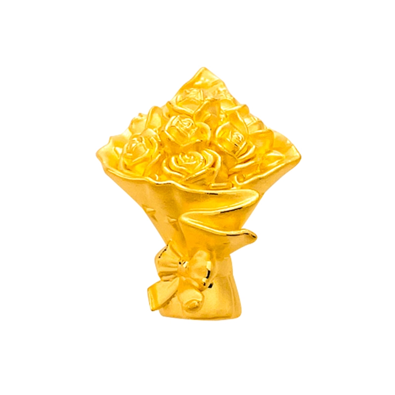周百福 玫瑰捧花摆件 浪漫告白玫瑰花束 精致轻收藏储蓄储值纪念品 足金 投资类 其他黄金 男女同款情侣款