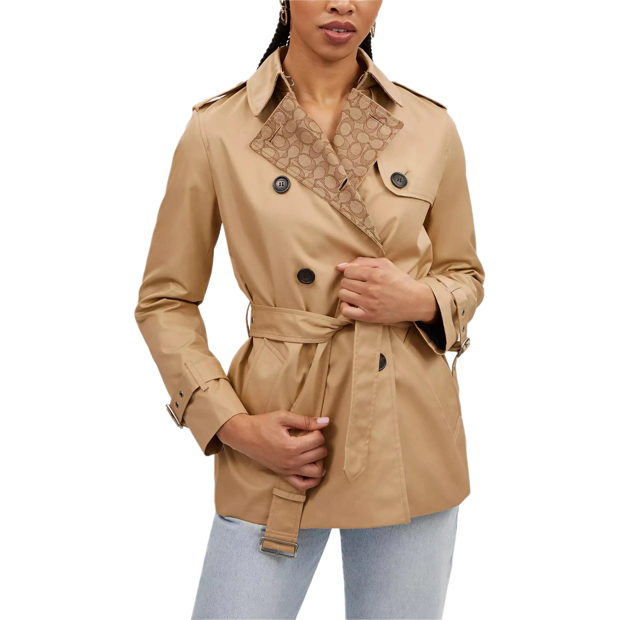 COACH Signature Lapel Short Trench