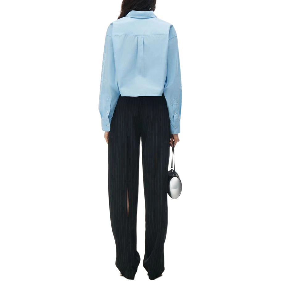 alexander wang Halo Print Cropped Button-Up Shirt