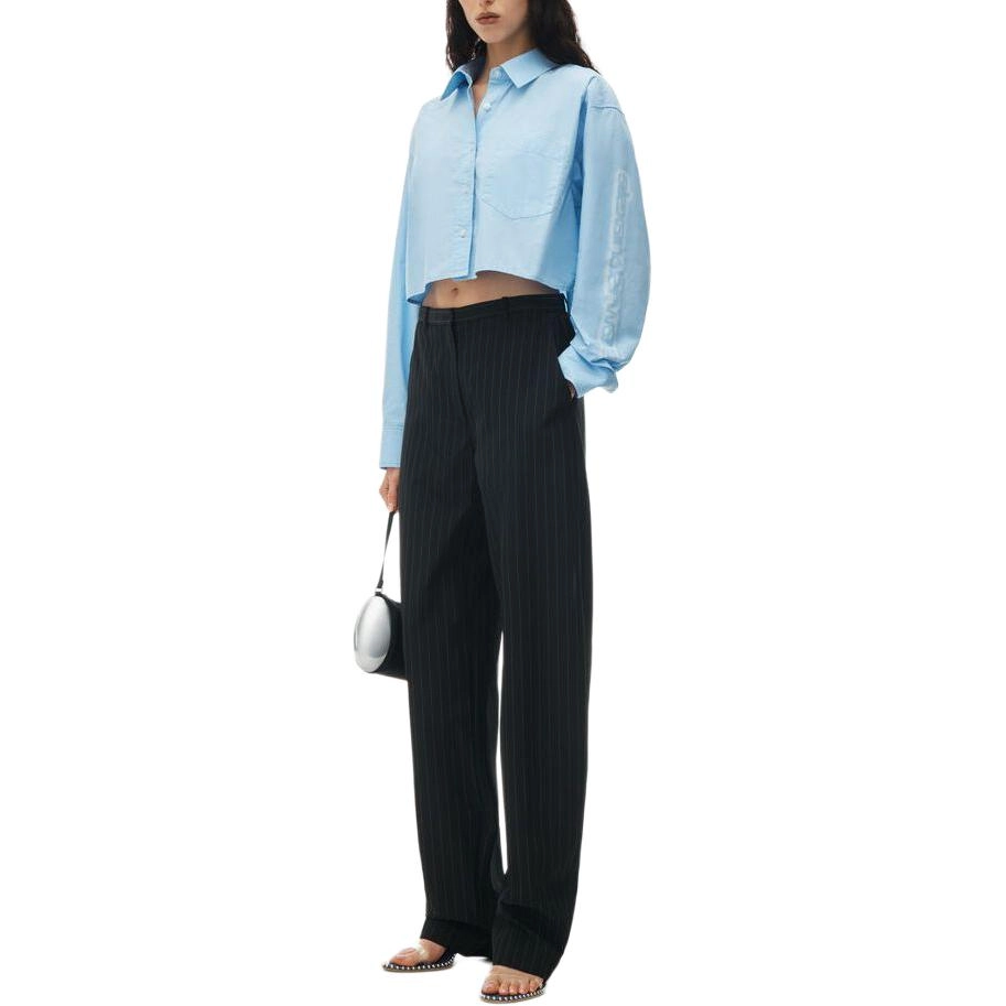 alexander wang Halo Print Cropped Button-Up Shirt