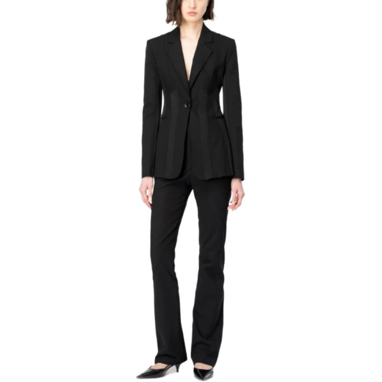 PINKO Dual-Fabric Single-Breasted Blazer