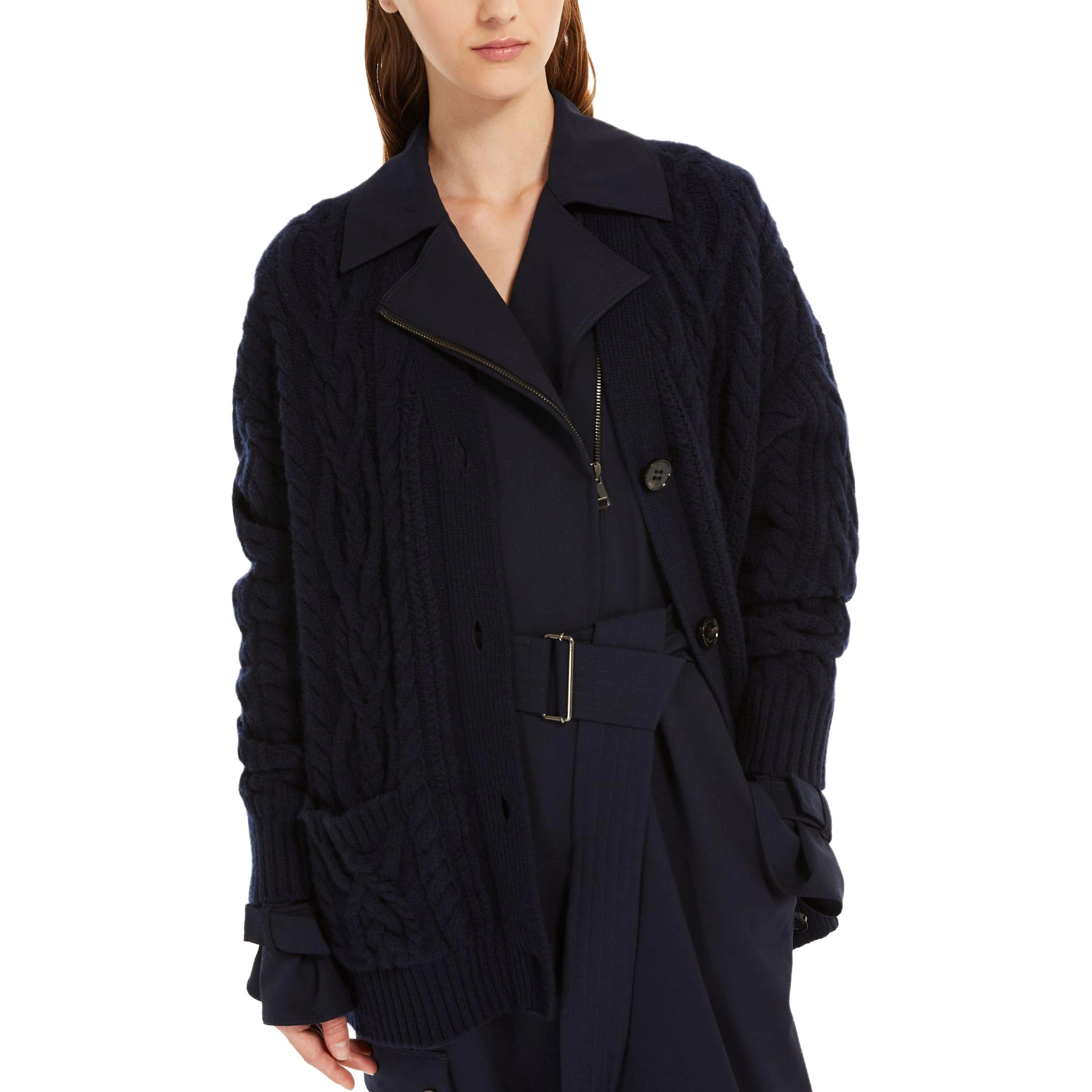 WEEKEND MaxMara Sponda Wool Yarn Cardigan V