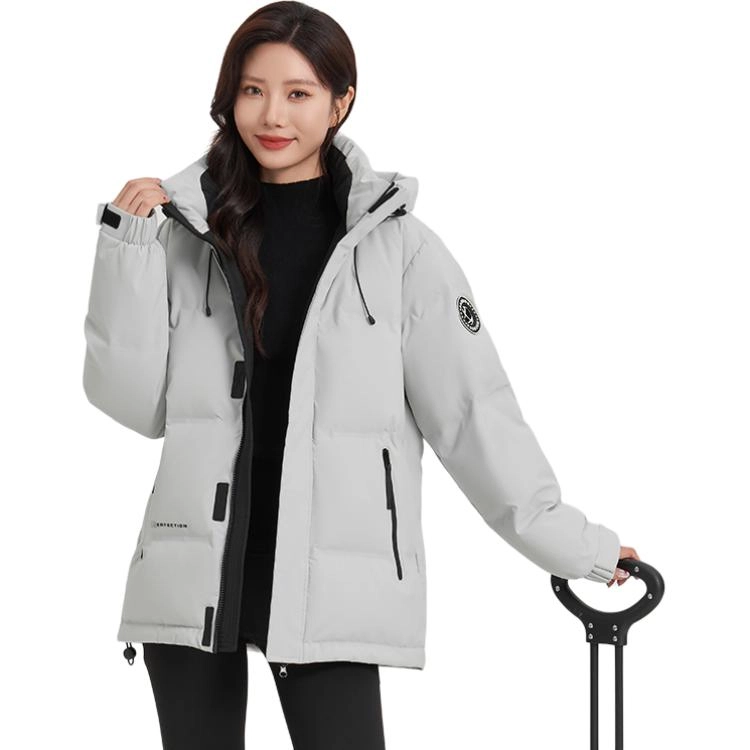 雅鹿 连帽保暖纯色舒适时尚百搭长袖羽绒服 男女同款