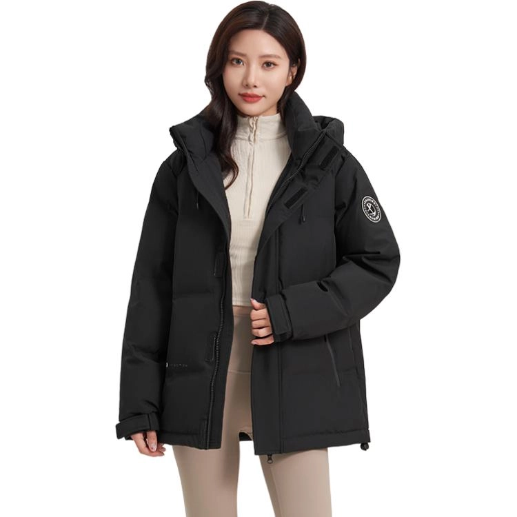 雅鹿 连帽保暖纯色舒适时尚百搭长袖羽绒服 男女同款
