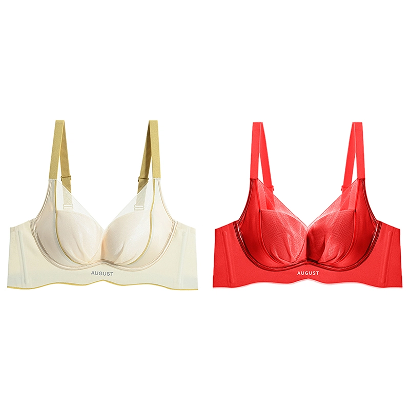 浪莎 无痕内衣小胸聚拢上托显大收副乳防下垂桑蚕丝无钢圈文胸 女款