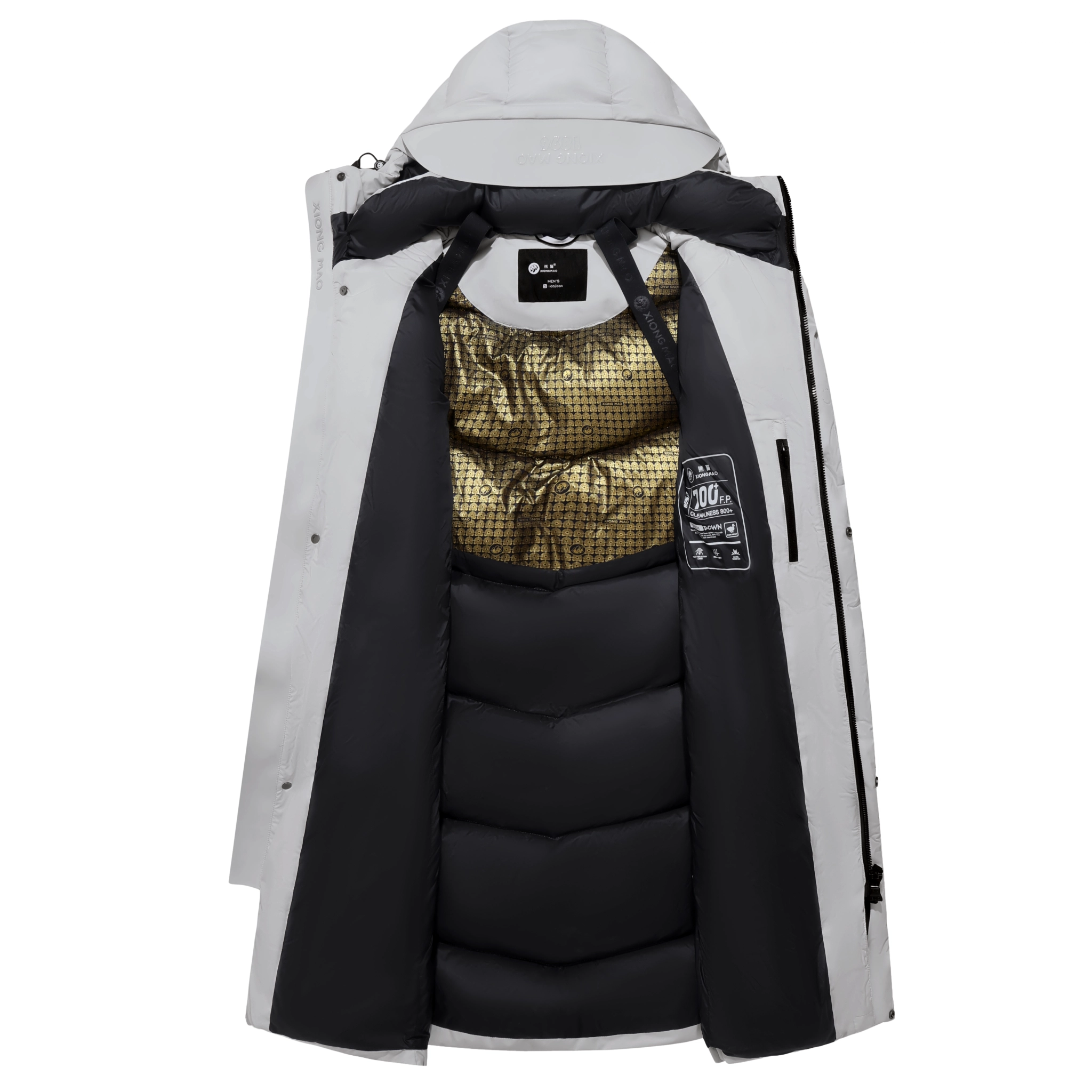 熊猫 高蓬鸭绒保暖御寒长款加厚羽绒服 男女同款