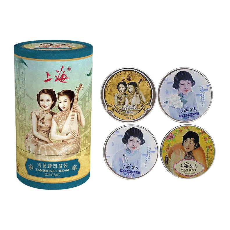 上海 桂花白兰花雪花膏护肤套装 舒缓紧致 四件套