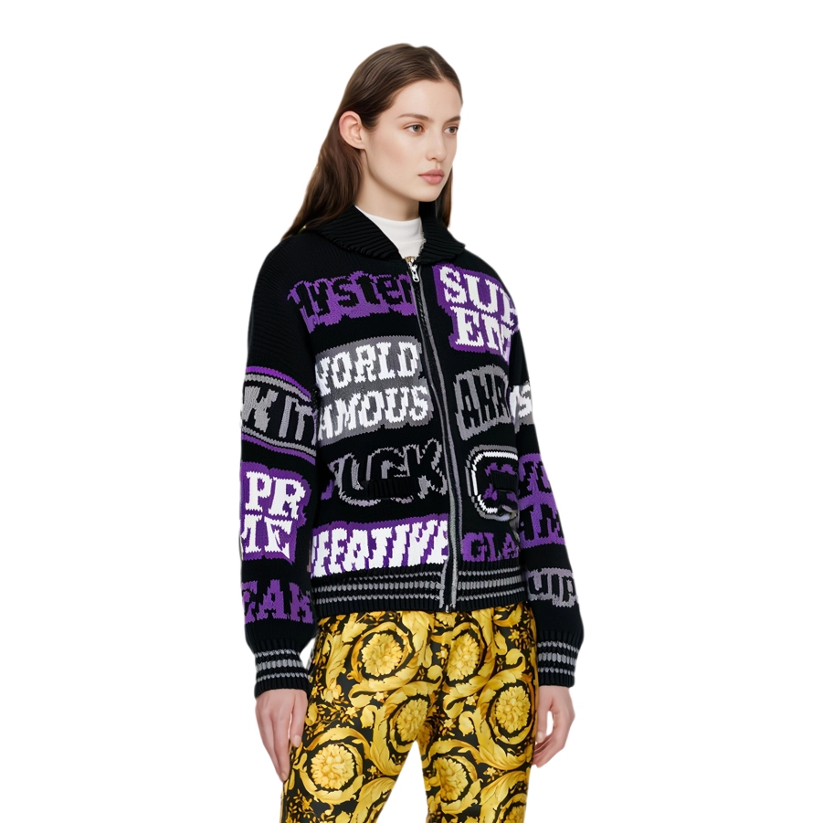 Supreme SS21 Week4 x HYSTERIC GLAMOUR Logos Zip Up Sweater