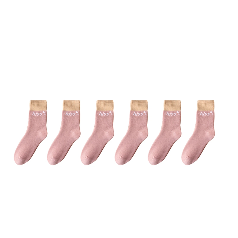 棉基因 加厚毛圈防寒保暖简约中筒袜 女款 组合装