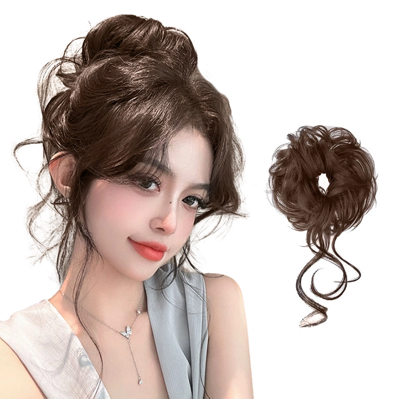 右西 花苞龙须假发圈丸子头女 盘发 发量少扎发神器千金高颅顶发包