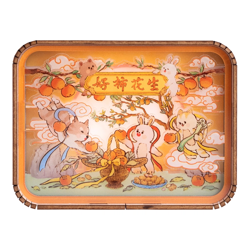 猫的天空之城 亚克力彩色小夜灯-好柿花生 成品模型