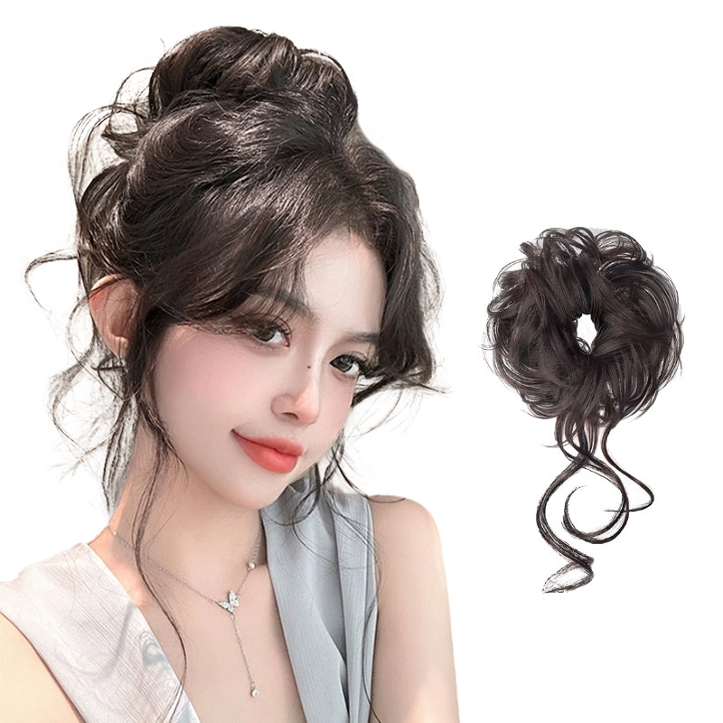 右西 花苞龙须假发圈丸子头女 盘发 发量少扎发神器千金高颅顶发包