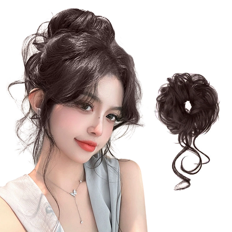 右西 花苞龙须假发圈丸子头女 盘发 发量少扎发神器千金高颅顶发包