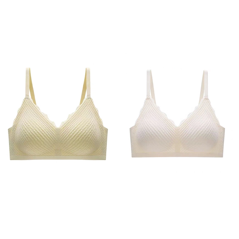 棉基因 薄款无痕无钢圈小胸聚拢收副乳透气文胸 女款 组合装