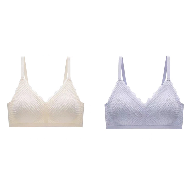 棉基因 薄款无痕无钢圈小胸聚拢收副乳透气文胸 女款 组合装