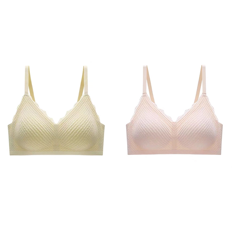 棉基因 薄款无痕无钢圈小胸聚拢收副乳透气文胸 女款 组合装