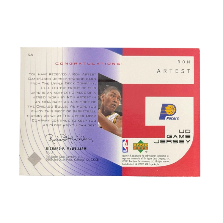 UPPER DECK 2002 Americana Ron Artest