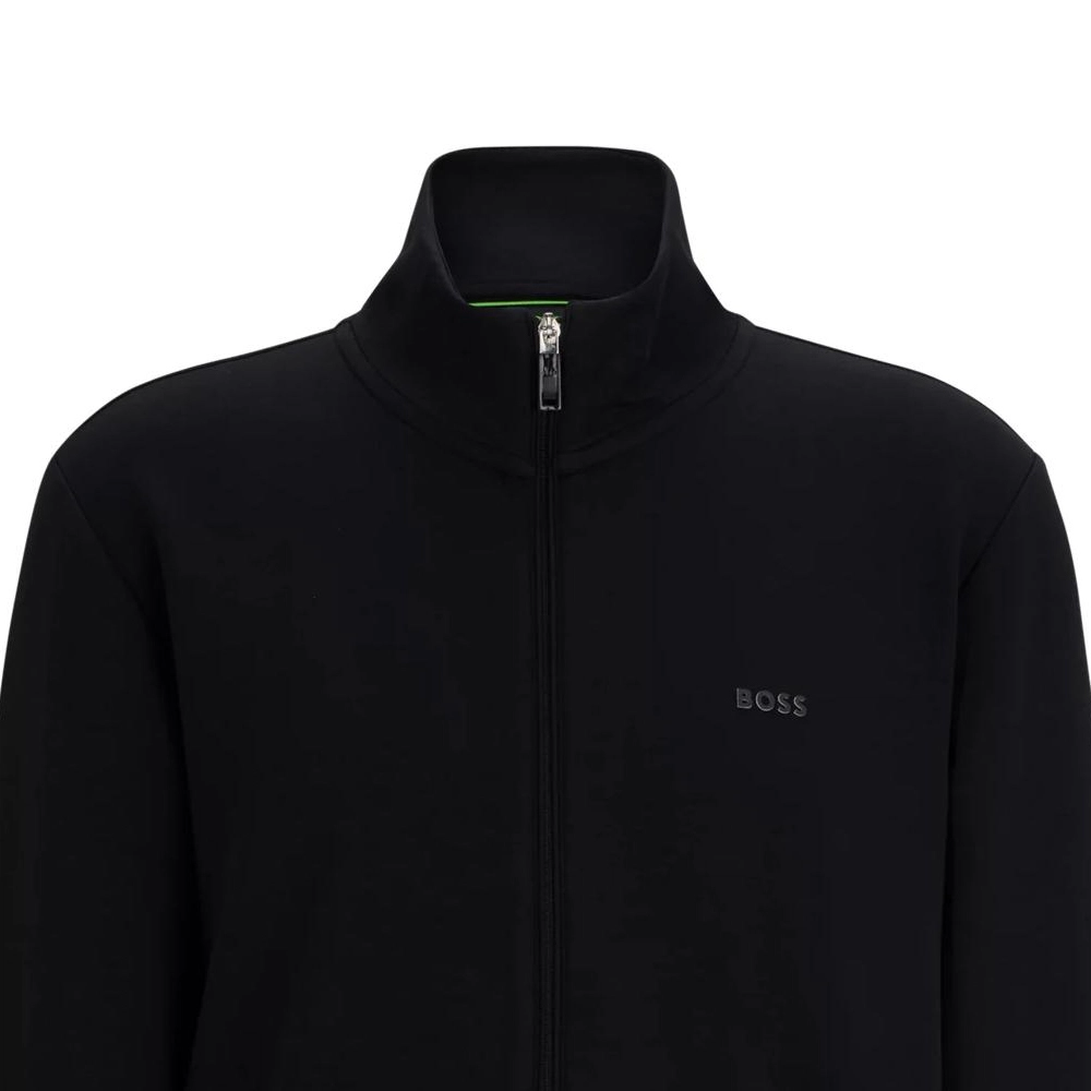 HUGO BOSS Stretch-Cotton Zip-Up Sweatshirt With Logo Print