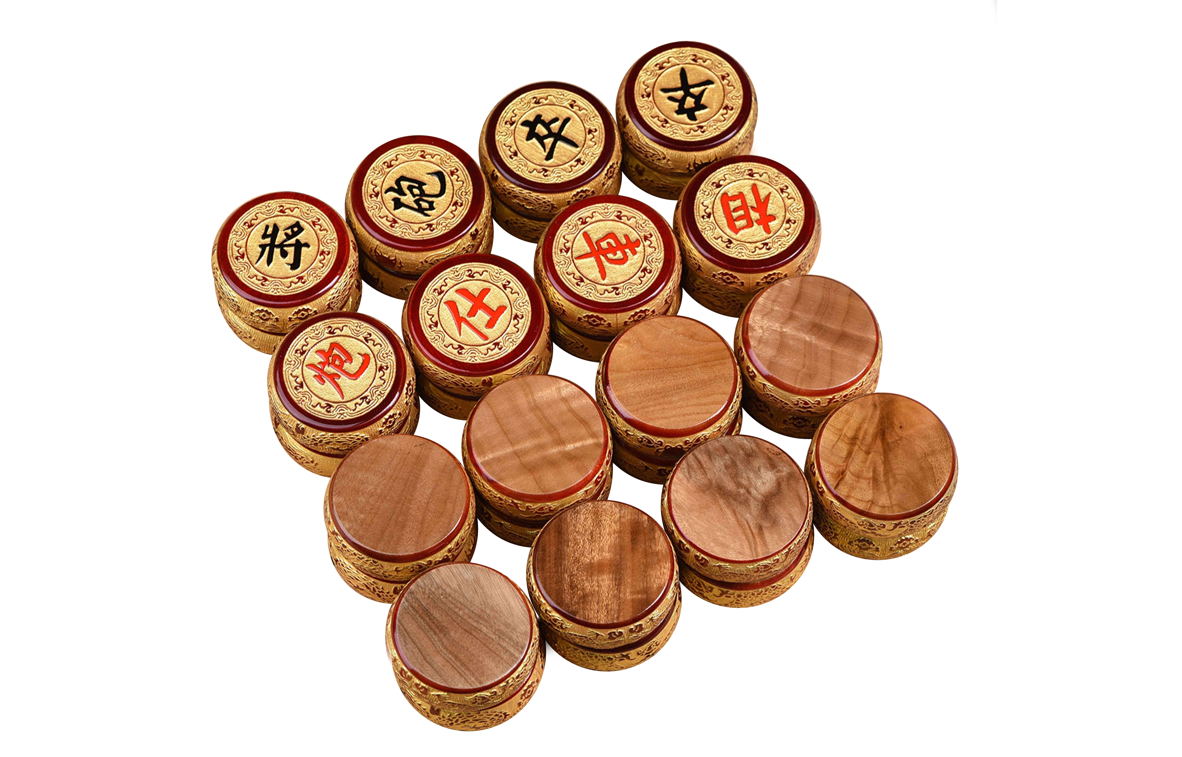檀欣 九龙浮雕中国象棋#好运新中式红木文玩高档实木大号家用折叠棋盘送礼 招财纳福平安 楠木 摆件 男女同款情侣款