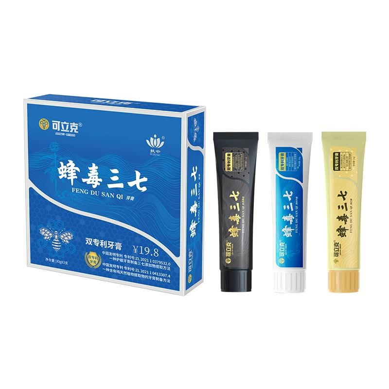 可立克 蜂毒旅行装去除烟、咖啡渍、除口臭、清新护龈蜂牙蜂三七牙膏