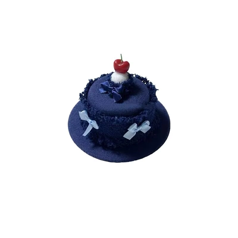 丹琴 可点燃 奶油蛋糕牛仔生日帽边夹蜡烛发卡创意搞怪拍照玩具帽子头饰 布艺 发夹 女款