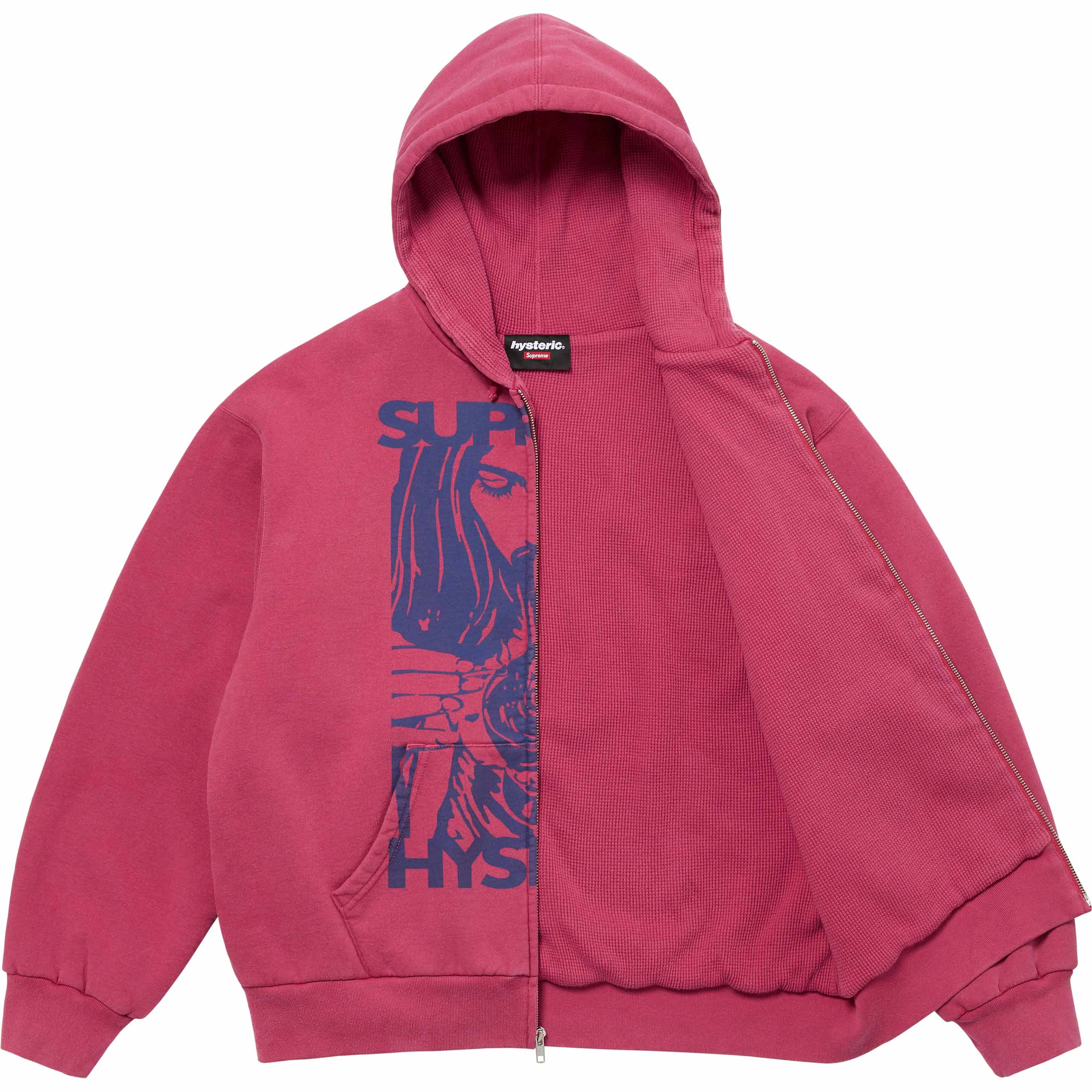 Supreme x HYSTERIC GLAMOUR FW24 WEEK13 Thermal Lined Zip Up Hooded Sweatshirt