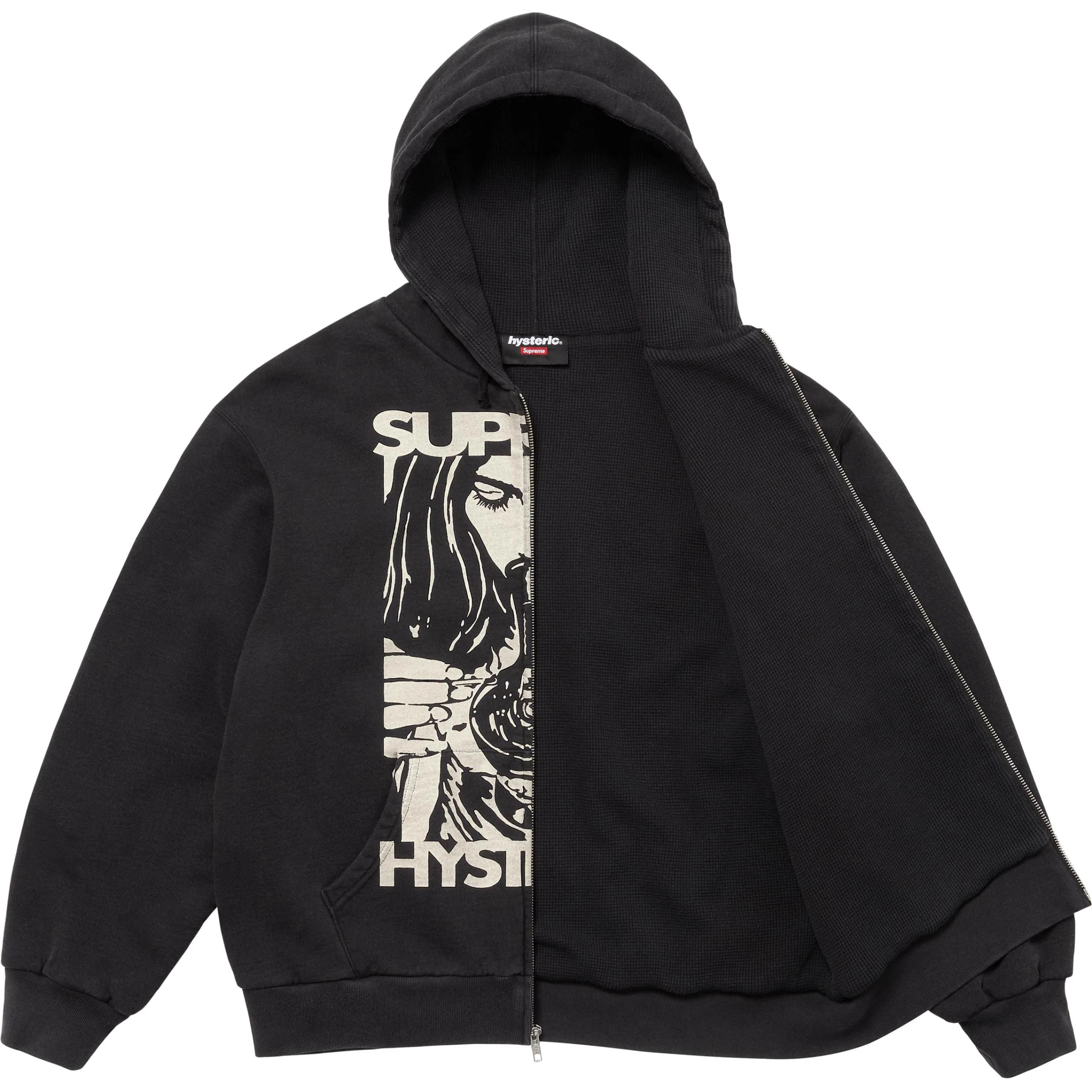 Supreme x HYSTERIC GLAMOUR FW24 WEEK13 Thermal Lined Zip Up Hooded Sweatshirt